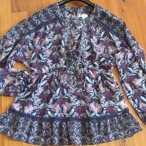 Taylor & Sage • NWOT Sheer Floral Long Sleeve Top